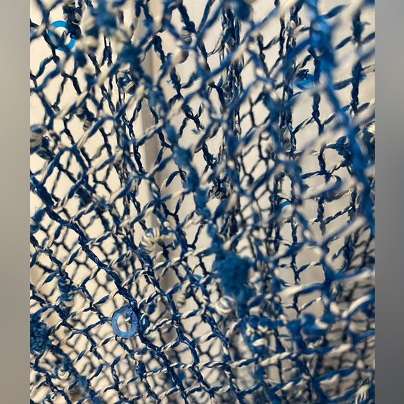 Poncho Style Cover Up with Sparkles and Fringe - Picture 2 of 3